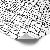 Geometric Grid Coloring Page Decoupage Template ポスター (角)