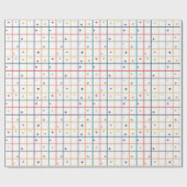 Geometric Grid Pattern with Scattered Hearts ラッピングペーパー (フラット)