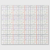 Geometric Grid Pattern with Scattered Hearts ラッピングペーパー (フラット)