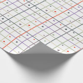 Geometric Grid Pattern with Scattered Hearts ラッピングペーパー (角)