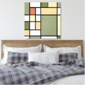 Geometric Harmony – Earth Zen Canvas Print キャンバスプリント (インサイチュ (寝室))