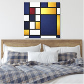 Geometric Harmony – Midnight Luxury Canvas Print キャンバスプリント (インサイチュ (寝室))