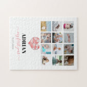 Geometric Heart Baby's First Year Photo Collage ジグソーパズル (横)