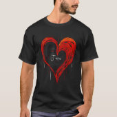 Geometric Heart in Light Black and Red Tシャツ (正面)