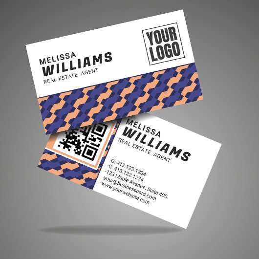 Geometric Interlocking Pattern Real Estate  名刺
