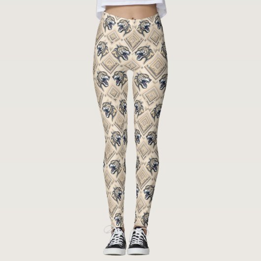 Geometric Jackal Pattern Leggings – Tribal Streetw レギンス (正面)