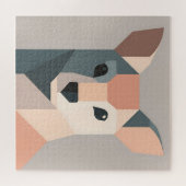 Geometric Kangaroo Portrait Minimalist  ジグソーパズル (横)