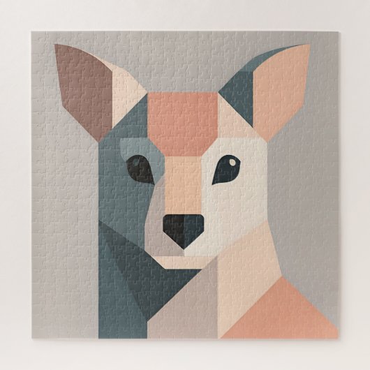 Geometric Kangaroo Portrait Minimalist  ジグソーパズル (縦)