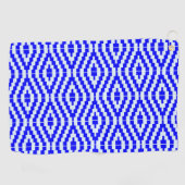 Geometric Kente Bright Blue, White, ゴルフタオル (横)