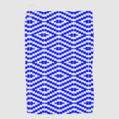 Geometric Kente Bright Blue, White, ゴルフタオル (正面)