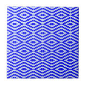 Geometric Kente Bright Blue, White, タイル (正面)