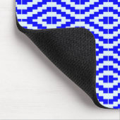 Geometric Kente Bright Blue, White, マウスパッド (コーナー)