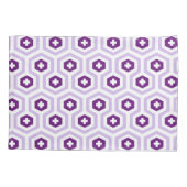 Geometric Lavender Purple Hexagon & Cross Pattern 枕カバー (裏面)