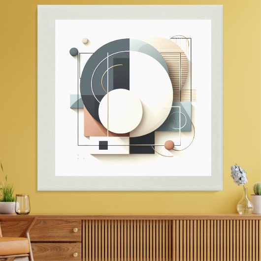 Geometric Layered Harmony キャンバスプリント (インサイチュ (リビング))