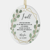 Geometric Leaf Greenery Mother of the Groom セラミックオーナメント (右)