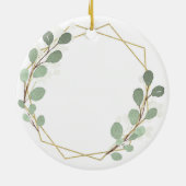 Geometric Leaf Greenery Mother of the Groom セラミックオーナメント (裏面)