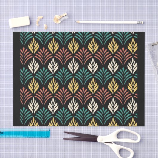 Geometric Leaf Pattern, Geometric Leaves Pattern,  薄葉紙 (クラフト)