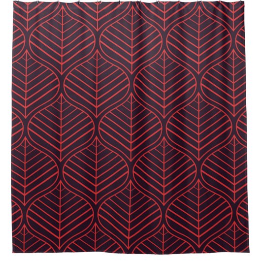 Geometric leaves seamless pattern. Abstract textur シャワーカーテン (正面)