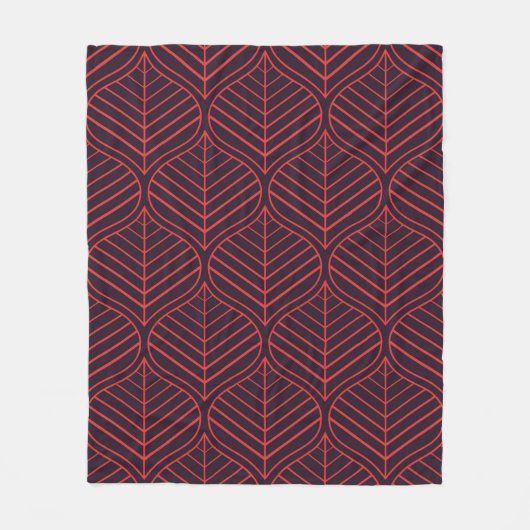 Geometric leaves seamless pattern. Abstract textur フリースブランケット (正面)