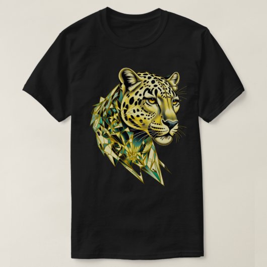 Geometric Leopard Luxury Abstract Animal Art Tシャツ (デザイン正面)