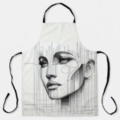 Geometric Line Portrait  エプロン (正面)