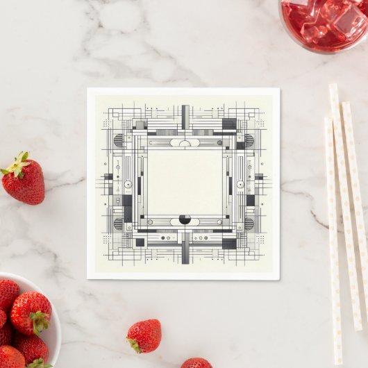 Geometric Linework Frame スタンダードカクテルナプキン (インサイチュ)
