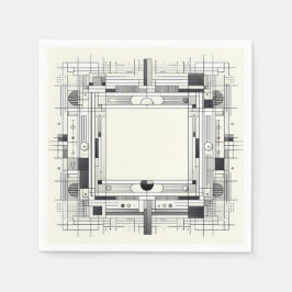 Geometric Linework Frame スタンダードカクテルナプキン