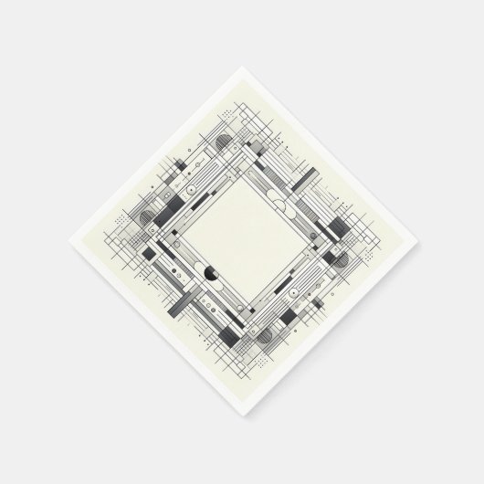Geometric Linework Frame スタンダードカクテルナプキン (角)