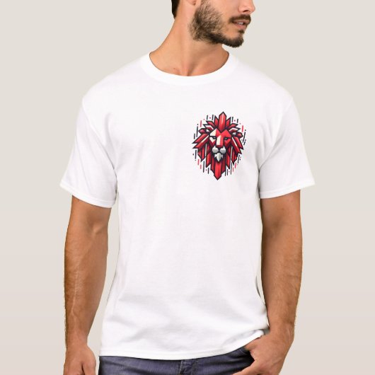 Geometric Lion Head Tシャツ – エバはっきりしたの強さ (正面)