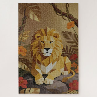 Geometric Lion Jungle Jigsaw Puzzle ジグソーパズル