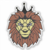 Geometric Lion King Sticker – Power, Strength  シール (正面)
