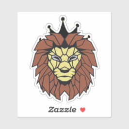Geometric Lion King Sticker – Power, Strength シール