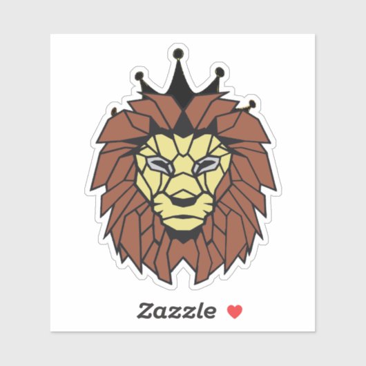 Geometric Lion King Sticker – Power, Strength  シール (シート)