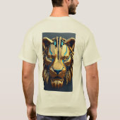Geometric Lion Logo Tシャツ – はっきりしたおよびモダン (裏面)
