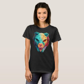 Geometric Lion Polygon Low Poly Lions Face 1 Tシャツ (正面フル)
