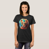 Geometric Lion Polygon Low Poly Lions Face 2 Tシャツ (正面フル)