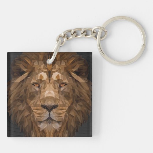 Geometric Lion Portrait キーホルダー (裏面)