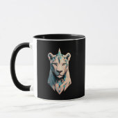 Geometric Lioness Crystal Abstract Art Coffee マグカップ (左)