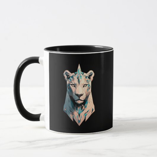 Geometric Lioness Crystal Abstract Art Coffee マグカップ (左)