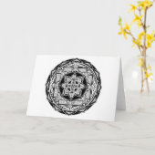 Geometric Lotus Mandalaグリーティ空白のングカード カード (黄色い花)