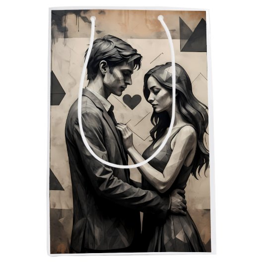 Geometric Love Personification抱き枕 ミディアムペーパーバッグ (正面)