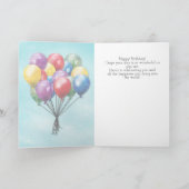 Geometric Low-Poly Balloons Birthday Card カード (内部)