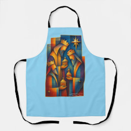 Geometric Magi - Three Wise Men Christmas Star Art エプロン