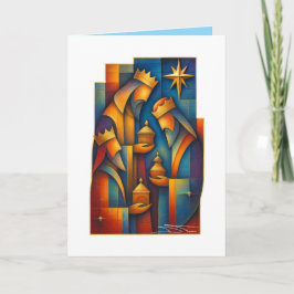Geometric Magi - Three Wise Men Christmas Star Art カード