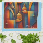 Geometric Magi - Three Wise Men Christmas Star Art キッチンタオル (折り畳み)