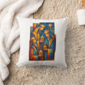 Geometric Magi - Three Wise Men Christmas Star Art クッション (ブランケット)