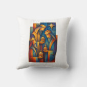 Geometric Magi - Three Wise Men Christmas Star Art クッション (裏面)