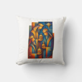 Geometric Magi - Three Wise Men Christmas Star Art クッション (正面)