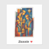 Geometric Magi - Three Wise Men Christmas Star Art シール (シート)