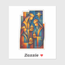 Geometric Magi - Three Wise Men Christmas Star Art シール